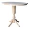 International Concepts Round 36 in Rd Top Pedestal Table, 12 in Leaf, 40.9 inH, Adjustable Height, Unfinished, 36 in W, Wood K-36RXT-11P-2 - alternate 2